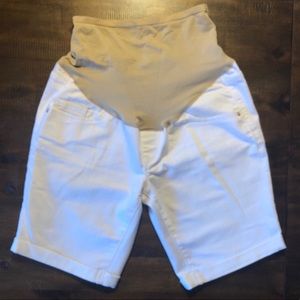 White Maternity Shorts